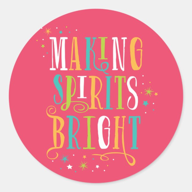 Bright Spirits Modern Holiday Sticker (Devant)