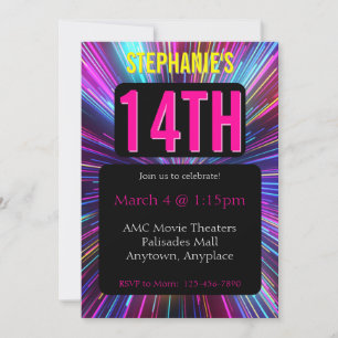 Bright Strobe Light Invitation Anniversaire