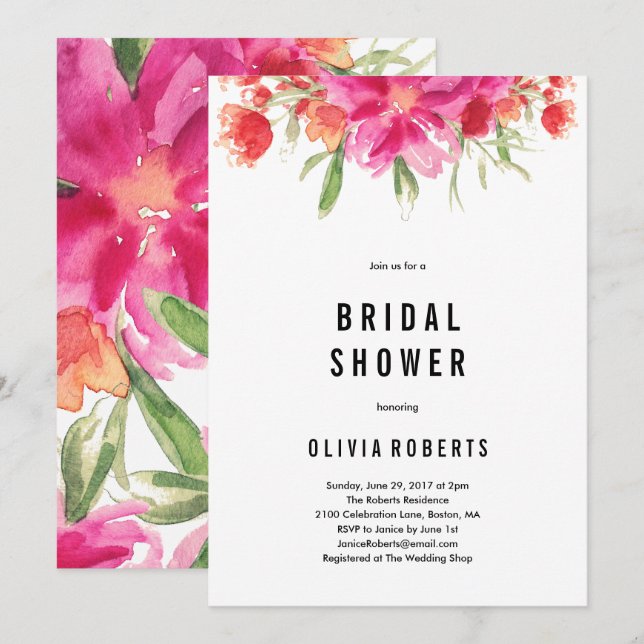 Bright Summer Bridal Show Invitation (Devant / Derrière)