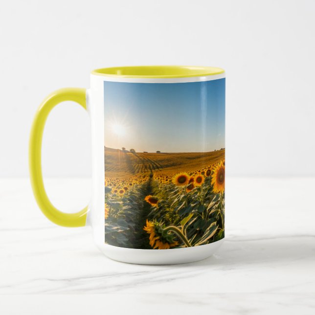 Bright Sunflower Mug - Joyeux cadeau Floral (Gauche)