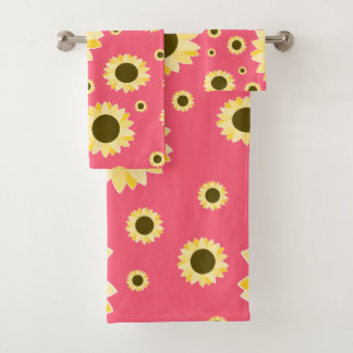 Bright Sunflowers on Pink