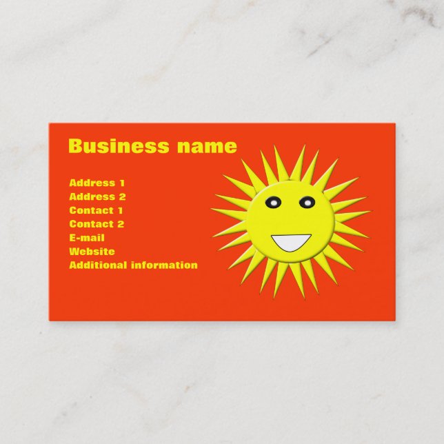 Bright Sunshine Carte de visite personnalisable (Devant)