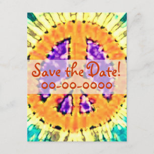 Bright Tie Dye Peace Sign Invitations