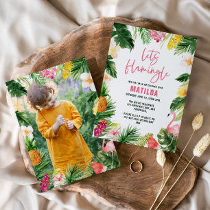 Bright tropical laisse flamingle photo anniversair