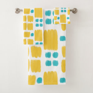 Bright Turquoise et Jaune formes peintes