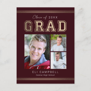 Bright Varsity Graduity Faire-part carte postale