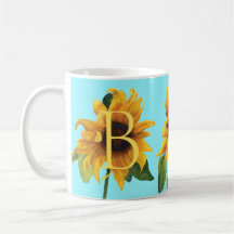 Bright Yellow Sunflower Botanique Aquarelle Mug