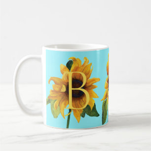 Bright Yellow Sunflower Botanique Aquarelle Mug