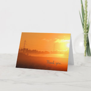 Bright Yellow Sunrise Morning Fog Merci cartes