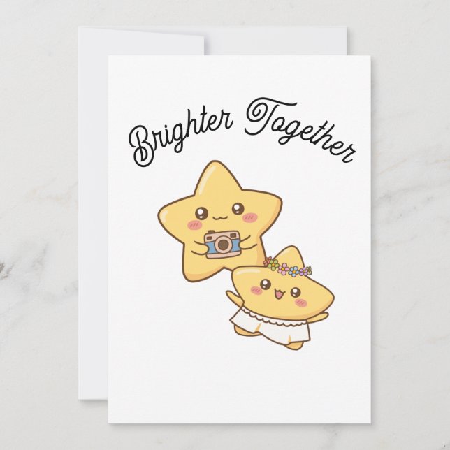 Brighter Together – Cute Couple Invitation  (Devant)