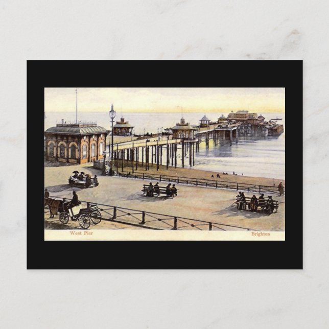 Brighton, West Pier, Ancienne Carte Postale (Devant)