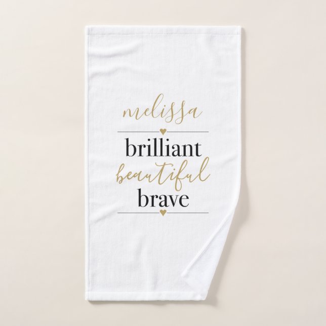 Brillant Beau Brave Nom Personnalisé (Serviette à main)