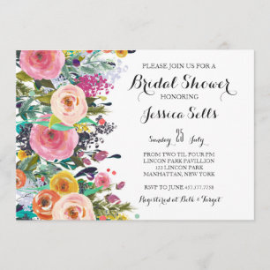 Brillant Floral nuptiale invitation
