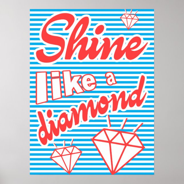 Brille comme un diamant, affiche de typographie, (Devant)