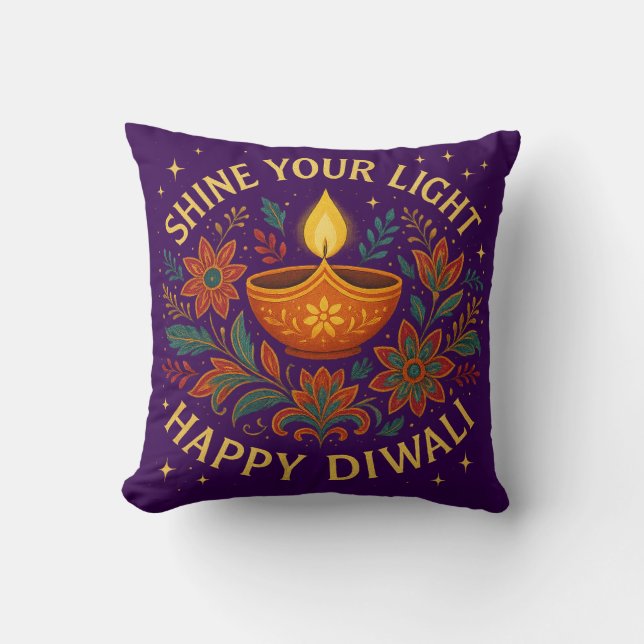 Brille Ta Lumière - Joyeux Oreiller Diwali (Recto)