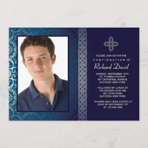 Brilliant Blue Photo Invitation (Horizontal)