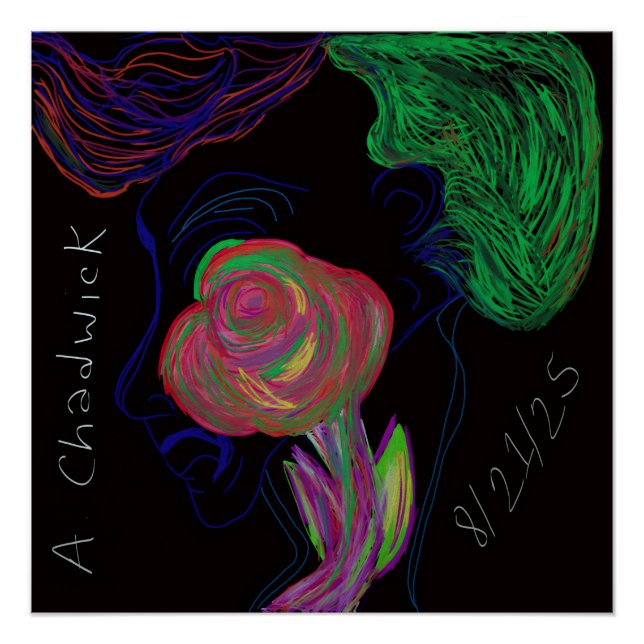 Brilliantly Colored African Floral Poster Print (Devant)