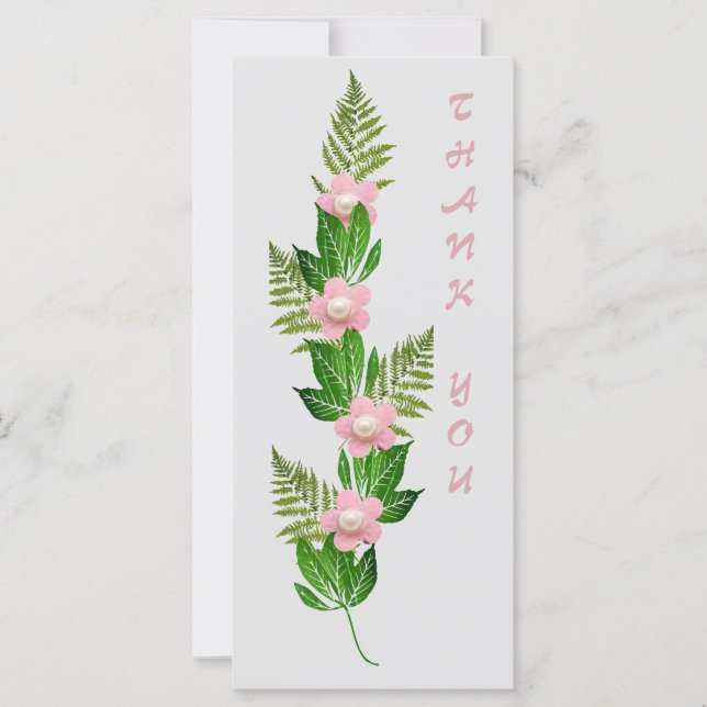 Brin de fleurs roses Merci (Devant)