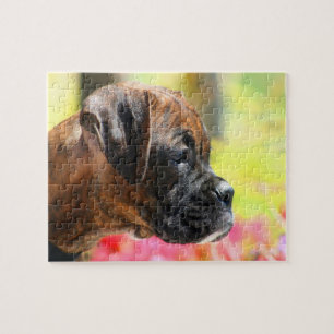 Brindle boxer puppy puzzle puzzle
