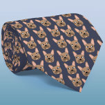 Brindle Français Bulldog Cravate bleu<br><div class="desc">Un amusant petit Brindle French Bulldog ou un motif français sur un arrière - plan bleu foncé. Idéal pour tous les amoureux de les chiens,  gardiens de chiens,  marcheurs de chiens et vétérinaires. Art original de Nic Squirrell.</div>