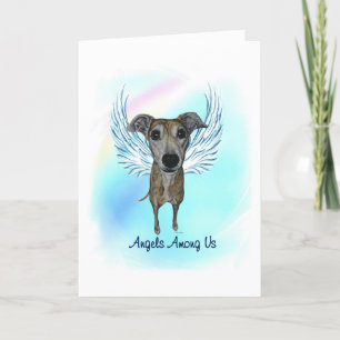 Brindle Greyhound Angel Chien Pet Perdre carte de