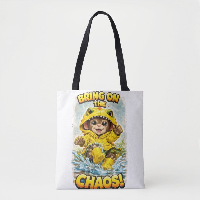 Bring on the Chaos Cute Dino Tote Bag (Devant)