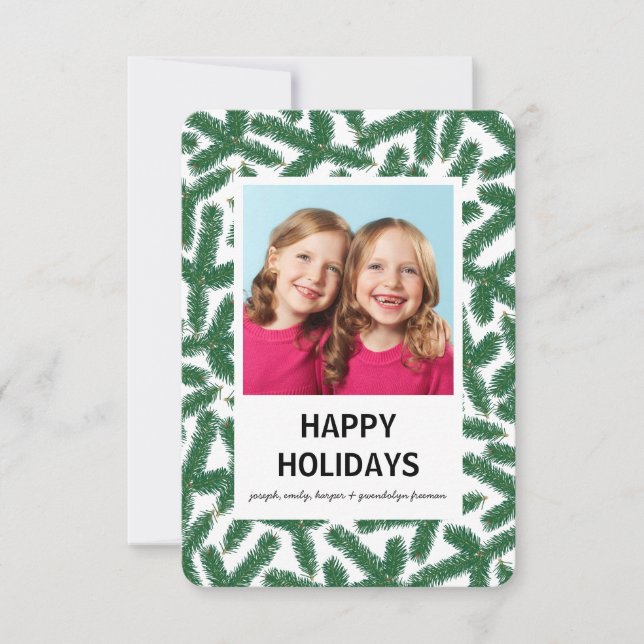 Brins de pin - Carte Joyeuses Fêtes 3x5 (Devant)