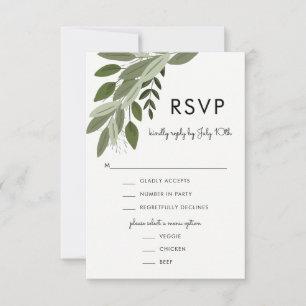 Brins rustiques de mariage, carte de RSVP