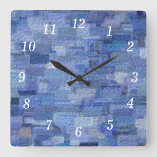 Brique Abstrait Hiver Blues Horloge murale