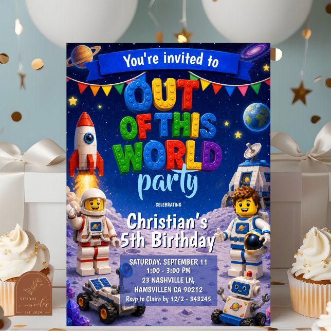 Briques Colorées Invitation d'anniversaire dans l' (Créateur téléchargé)