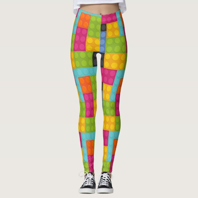 briques de construction rose leggings (Devant)