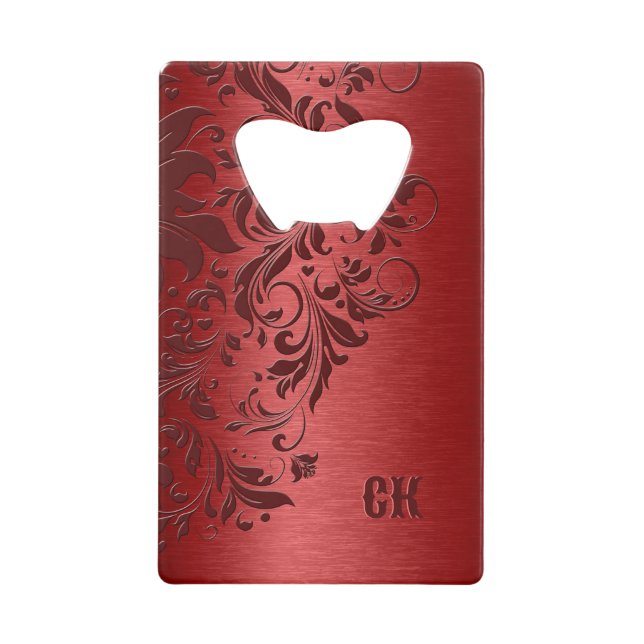 Briquet zippo avec fond rouge foncé et tourbillon  (Devant)