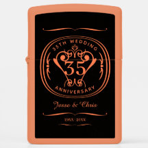 Briquet Zippo pour les 35 ans de mariage
