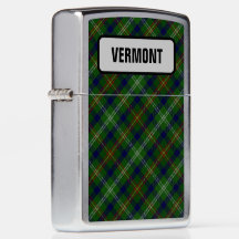 Briquet Zippo Tartan de l'État américain du Vermon