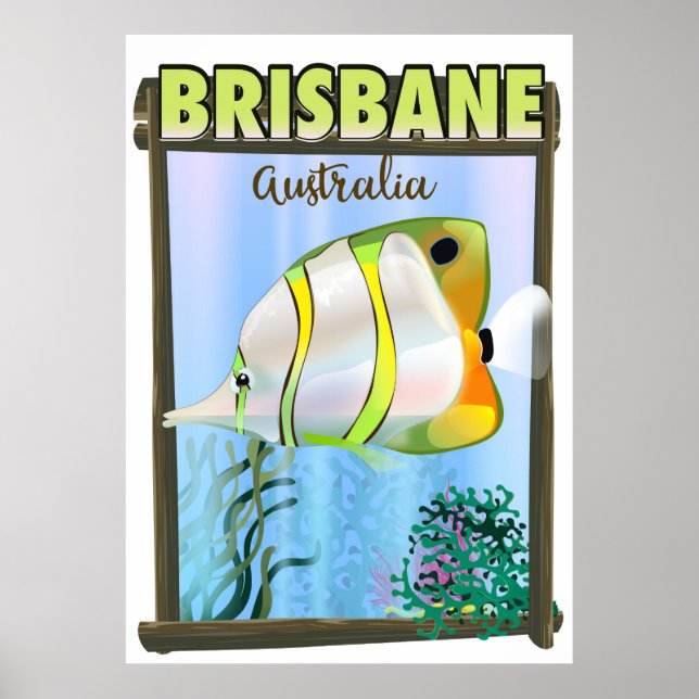 Brisbane Australie poster de voyage tropical (Devant)