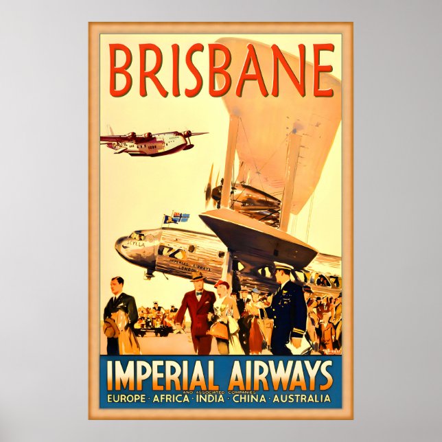 Brisbane Imperial Airways Nouvelle affiche de voya (Devant)