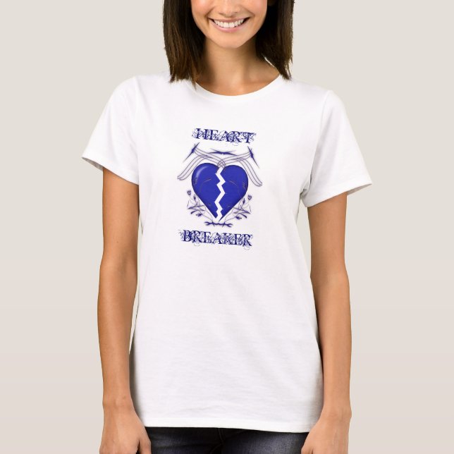 Briseur de coeur : T-shirt blanc de dames : (Devant)