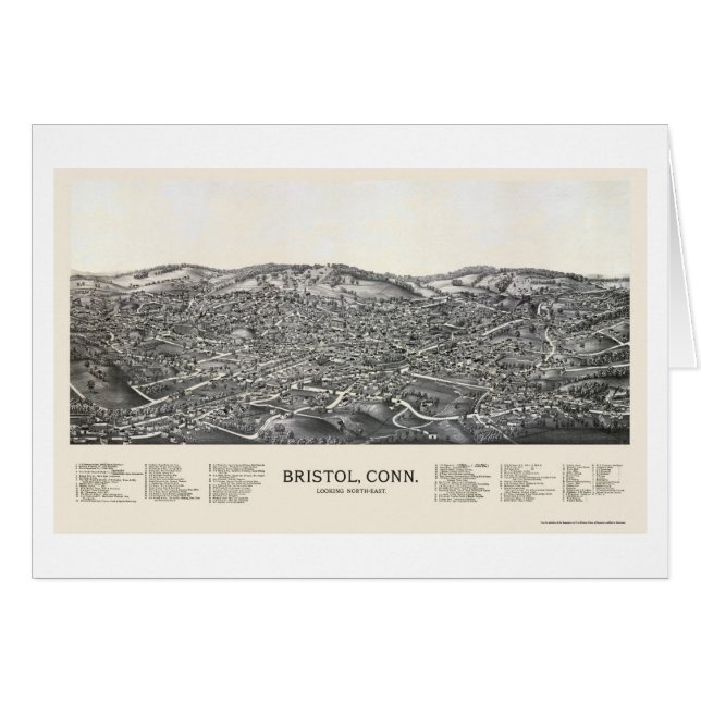 Bristol, carte panoramique de CT - 1889 (Devant horizontal)