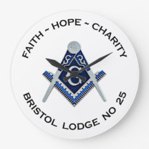 Bristol No 25 Masonic Mur Horloge