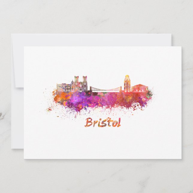 Bristol skyline in watercolor (Devant)