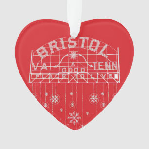 Bristol Slogan Sign Red Christmas Heart