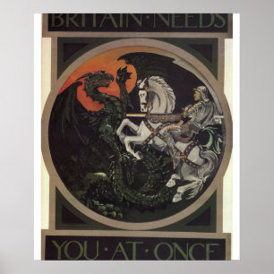 Britain needs you at once_Propaganda Poster
