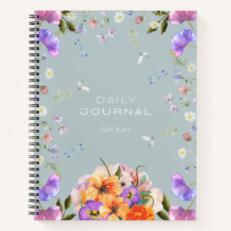British Garden Mist Carnet en fleurs bleues