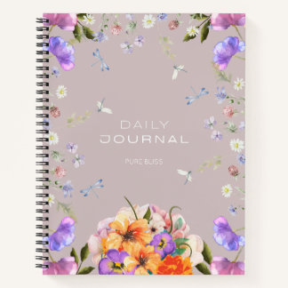 British Garden Serenity Pink Grey Journal