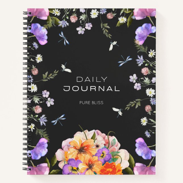 British Garden Serenity Pink Grey Journal (Devant)