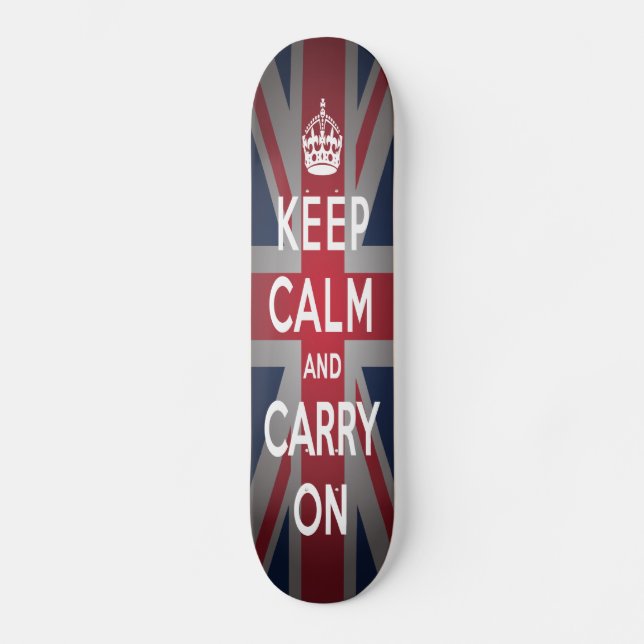 British Keep Calm Carry British Comp Skateboard (Recto)