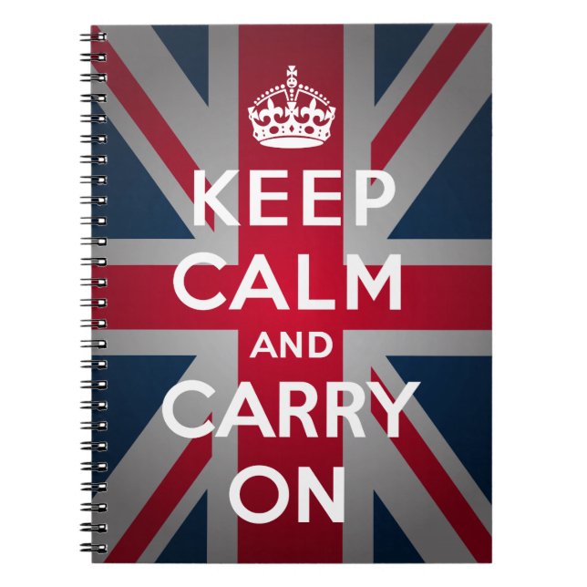 British Keep Calm Carry British Spiral Carnet (Devant)