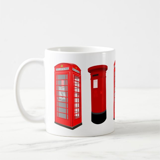British Phone Booth & Post Box Mug (Gauche)