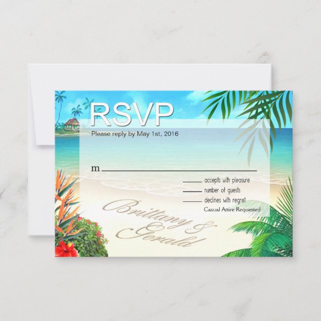 Brittany & Gerald Plage Exotique RSVP ::custom:: (Devant)