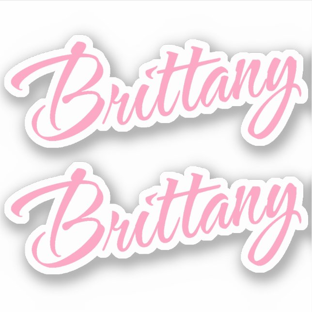 Brittany Nom décoratif en rose x2 Sticker (Devant)
